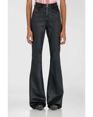 DIESEL Jeans Bootcut Vita Alta 1973 D-Partt, Nero/Grigio Scuro, Chiusura Con Zip - Blu