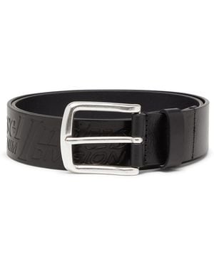 diesel logo lettering leather belt