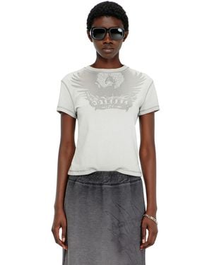 DIESEL Fleece Midi Skirt With Dévoré Print - Gray