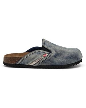 DIESEL D-Woodstock-Denim Mules - White