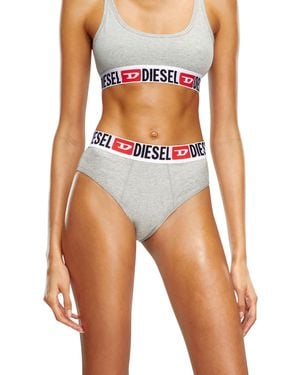 DIESEL Three-Pack Ribbed High-Waisted Briefs - Blue