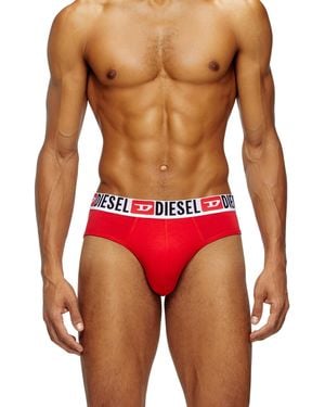 DIESEL Three-Pack Of Solid-Colour Briefs - Red