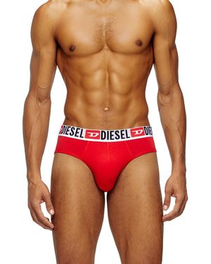 DIESEL Three-Pack Of Solid-Colour Briefs - Red