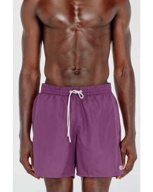 DIESEL Badeshorts Mit Metallischem Oval D Logo - Lila