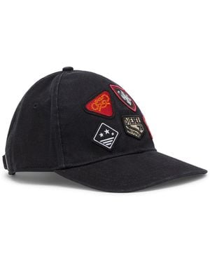 DIESEL Baseballcap Mit Bestickten Patches - Schwarz