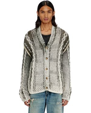DIESEL Treated Cable-Knit Cardigan - Multicolor