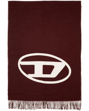 DIESEL Reversible Two Tone Wool Scarf - Purple