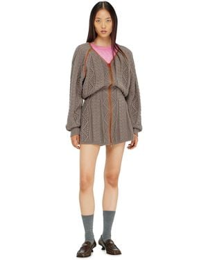 DIESEL Mini-Strickkleid Im Zopfmuster - Grau