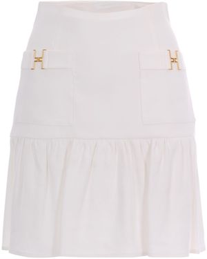 Elisabetta Franchi Skirt Gathered - White