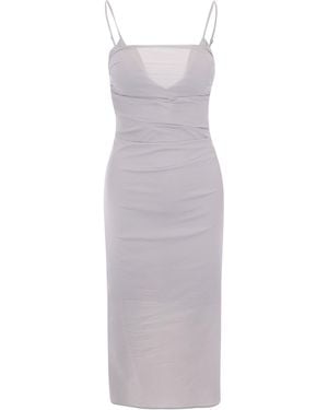 Patrizia Pepe Abito Bustier Popeline Fresh - White