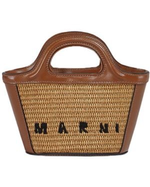 Marni Borsa Tropicalia Effetto Rafia Marrone - Multicolor
