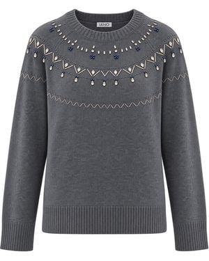 Liu Jo Maglia Gioiello Melange - Gray