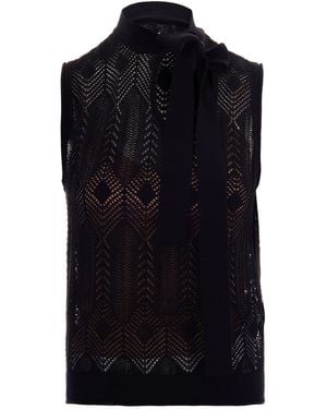 Liu Jo Knit Top With Bow - Black