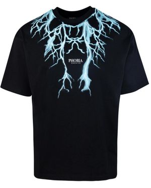 PHOBIA ARCHIVE T-Shirt Lightning Azzurro - Black