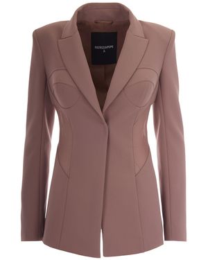Patrizia Pepe Blazer Sartoriale Bustier Terracotta - Brown