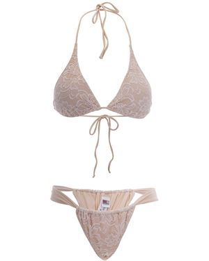 MC2 Saint Barth Bikini Guelle Shiny Lace - White