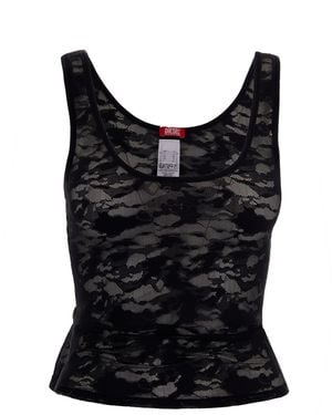 DIESEL Lace Mesh Tank Top - Black