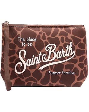 MC2 Saint Barth Pochette Aline Giraffe Skin - White