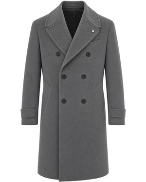 L.B.M. 1911 Cappotto Doppiopetto Grigio Medio