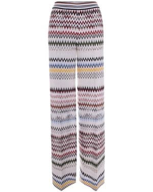 Missoni Zig Zag Viscose Pants - White