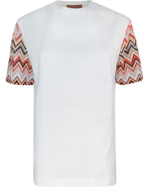 Missoni T-Shirt Bianca Con Maniche - Bianco