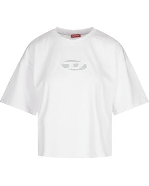 DIESEL T-Shirt T-Buxt-Crop-Od - White