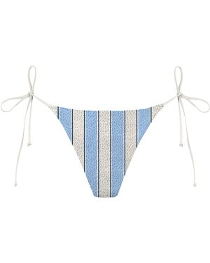 MC2 Saint Barth Slip Bikini Marielle Crinkle Beach Stripes - Blue