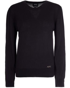 A.P.C. Crewneck Logo Jumper - Black
