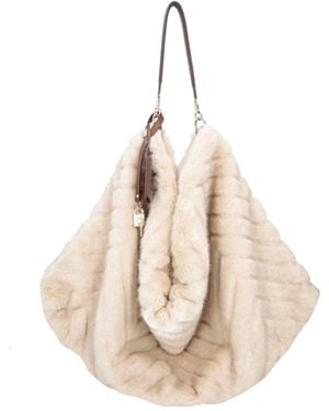 Liu Jo Borsa Hobo Ecopelliccia Cream - Natural