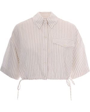 Patrizia Pepe Cropped Shirt - Natural