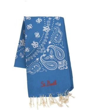 MC2 Saint Barth Telo Mare Foutas Bandana Azzurro - Blue