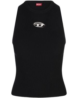 DIESEL Top A Coste Con Logo Piccolo-Caddix - Black