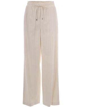 Liu Jo Cream Stripe Pinstriped Pants - White
