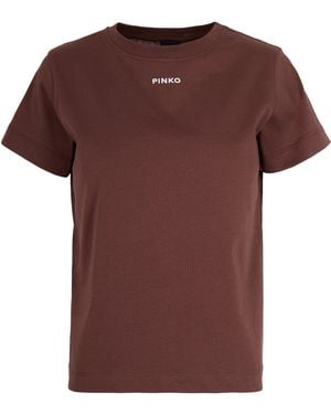 Pinko T-Shirt Logo Print - Brown