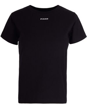 Pinko T-Shirt Stampa Logo Nera - Black