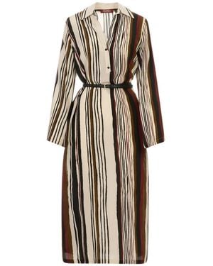 Max Mara Abito Caftano Seta Stampata - Multicolour