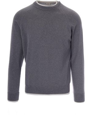 Eleventy Maglia Girocollo Double Grigia - Gray