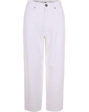 Pinko Balloon-Fit Five-Pocket Jeans With Zip Closure - White