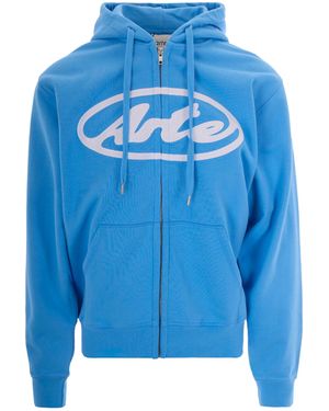 Arte' Felpa Hoodie Circle Logo - Blue