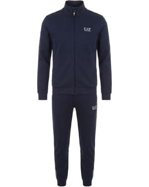 EA7 Zip-Up Track Jacket And Jogger Set - Blue