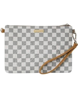 Sprayground Pochette Graff Embossed Cream Check Crossover - White