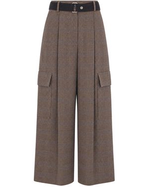 P.A.R.O.S.H. Pantalone Principe Di Galles Marrone - Brown
