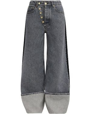 Ganni Organic Cotton High-Waisted Jeans For - Grey