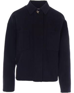 Fabiana Filippi Overshirt Double Di Lana Blu Notte - Blue