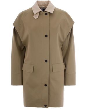 Patrizia Pepe Textured Cotton Parka - Natural
