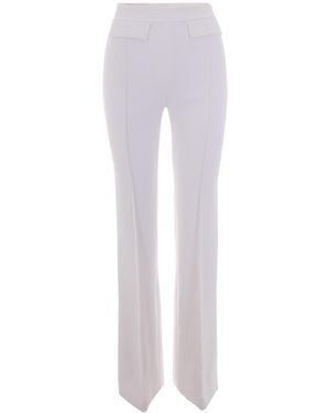 Elisabetta Franchi Pantalone Logo Avorio - Grey