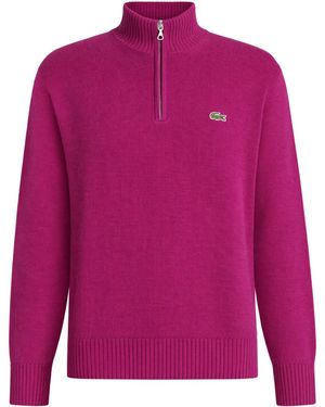 Lacoste Maglione Half Zip Cardinal Chine - Pink