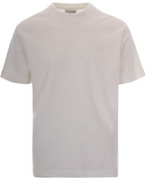 Lacoste T-Shirt Testurizzata Fleur - White