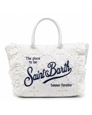 MC2 Saint Barth Borsa Vanity Volant Sangallo - White