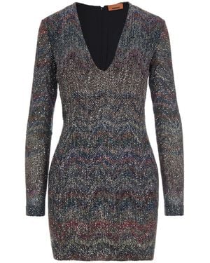 Missoni Miniabito Con Paillettes - Grigio